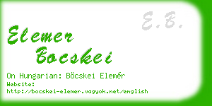elemer bocskei business card